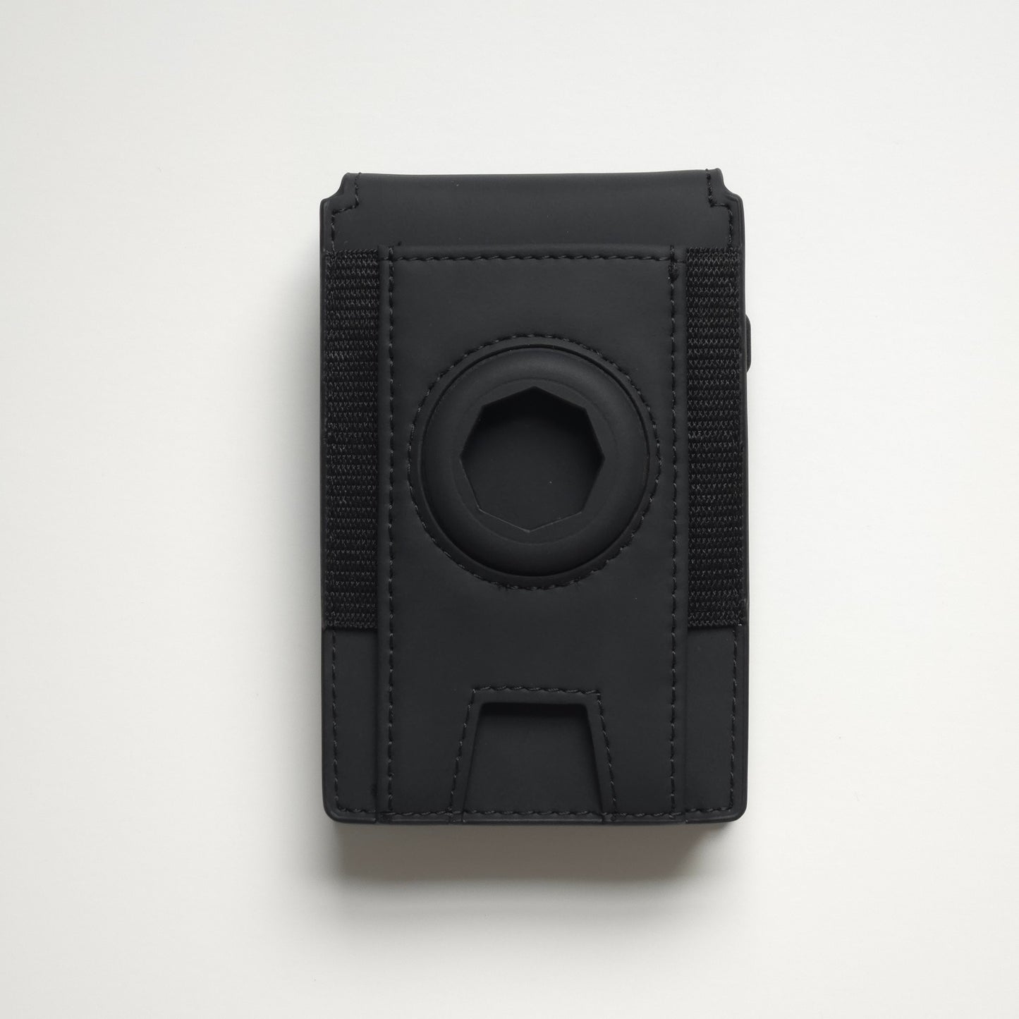 Magnetic Leather Card Holder Wallet with Smart Ring Slot - RFID Blocking Minimalist Design